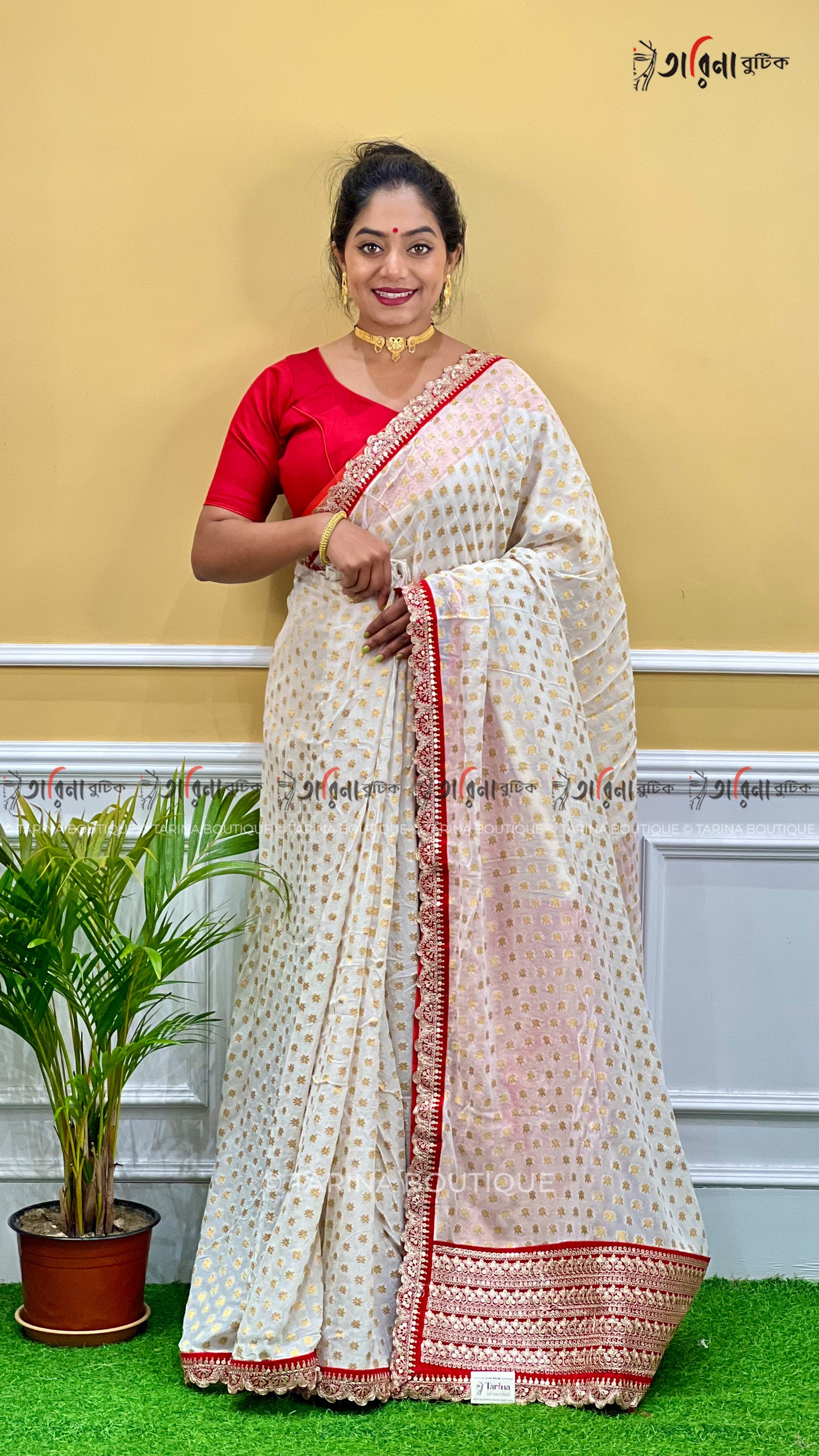 RED WHITE SPECIAL - DESIGNER DOLA SILK