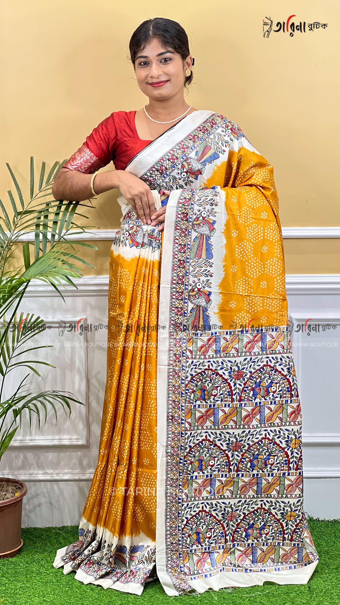 BLOCK SILK - MADHUBANI BAFTA