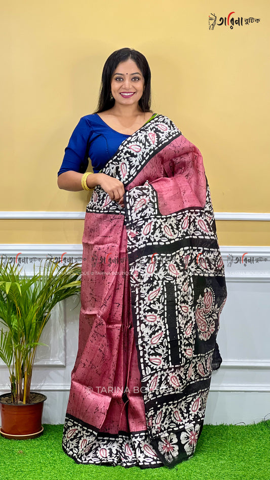 MURSHIDABADI SILK - CRACK BATIK