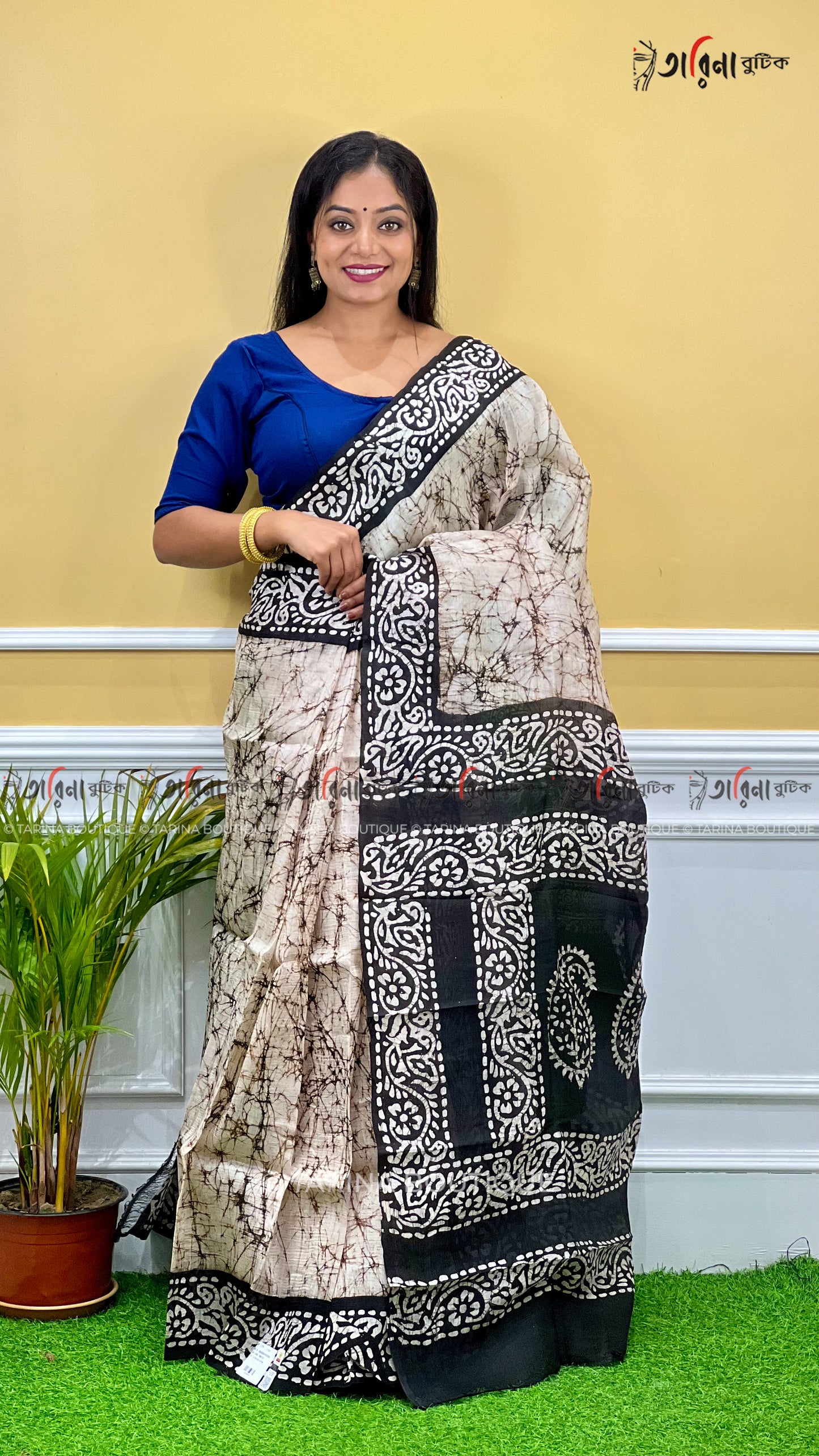 MURSHIDABADI SILK - CRACK BATIK