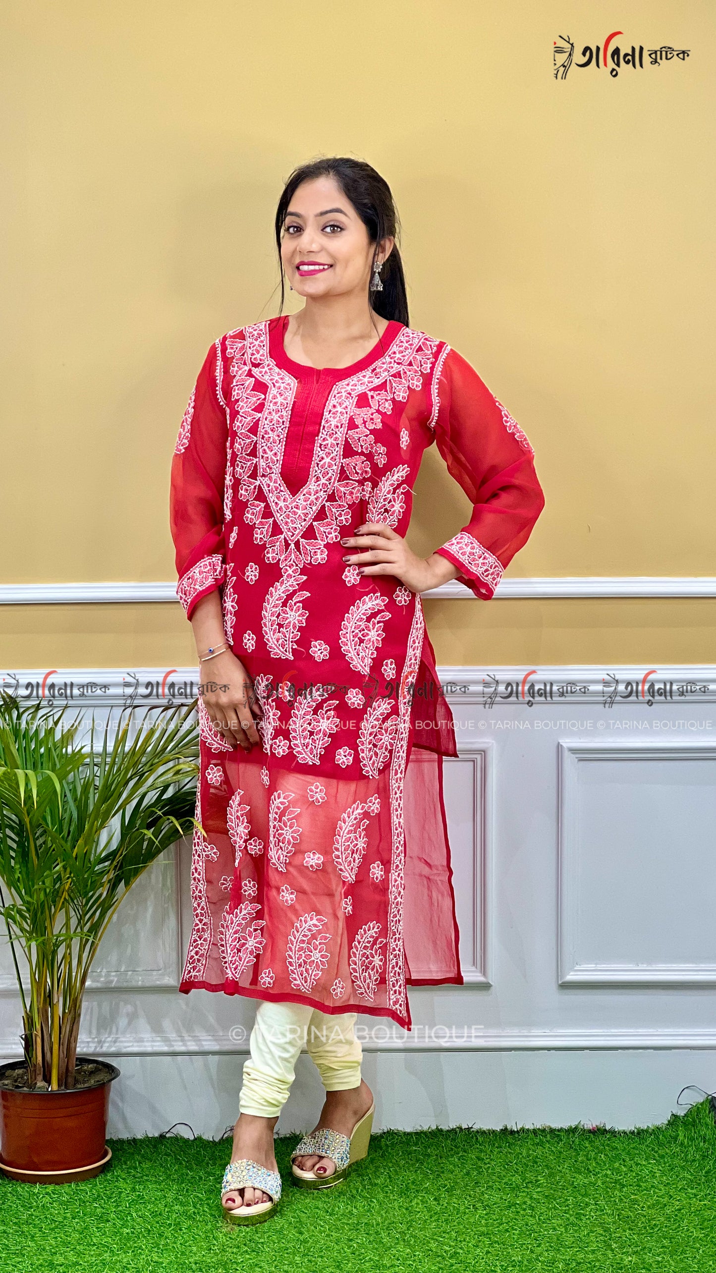 DESIGNER CHIKANKARI KURTI