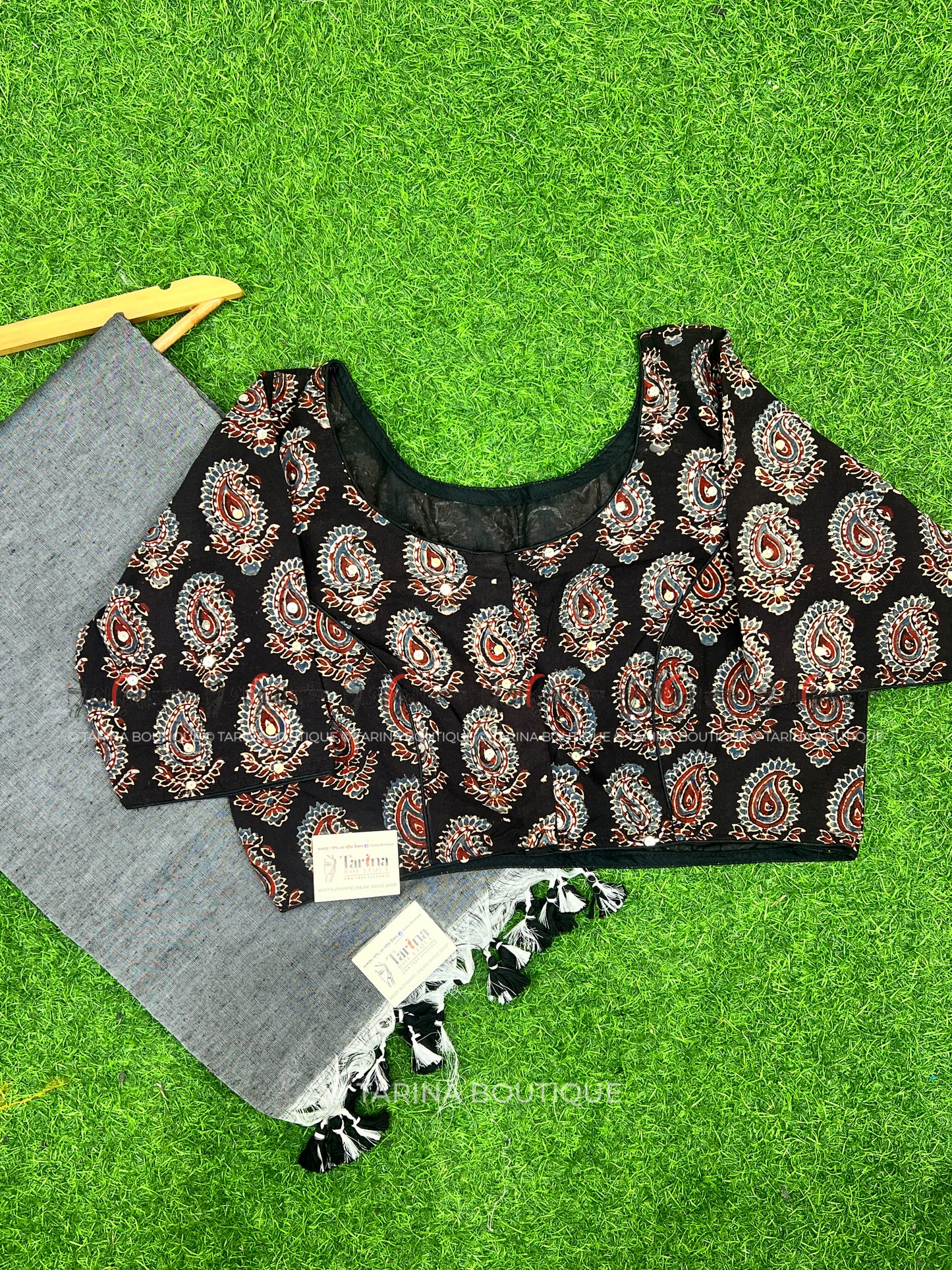 SOLID COTTON & BLOUSE COMBO