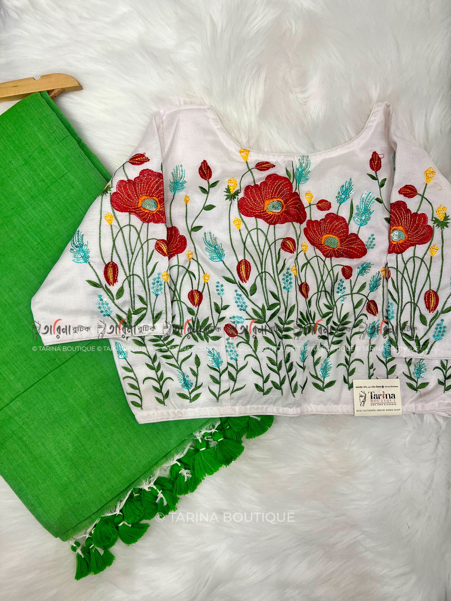 SOLID COTTON & BLOUSE COMBO