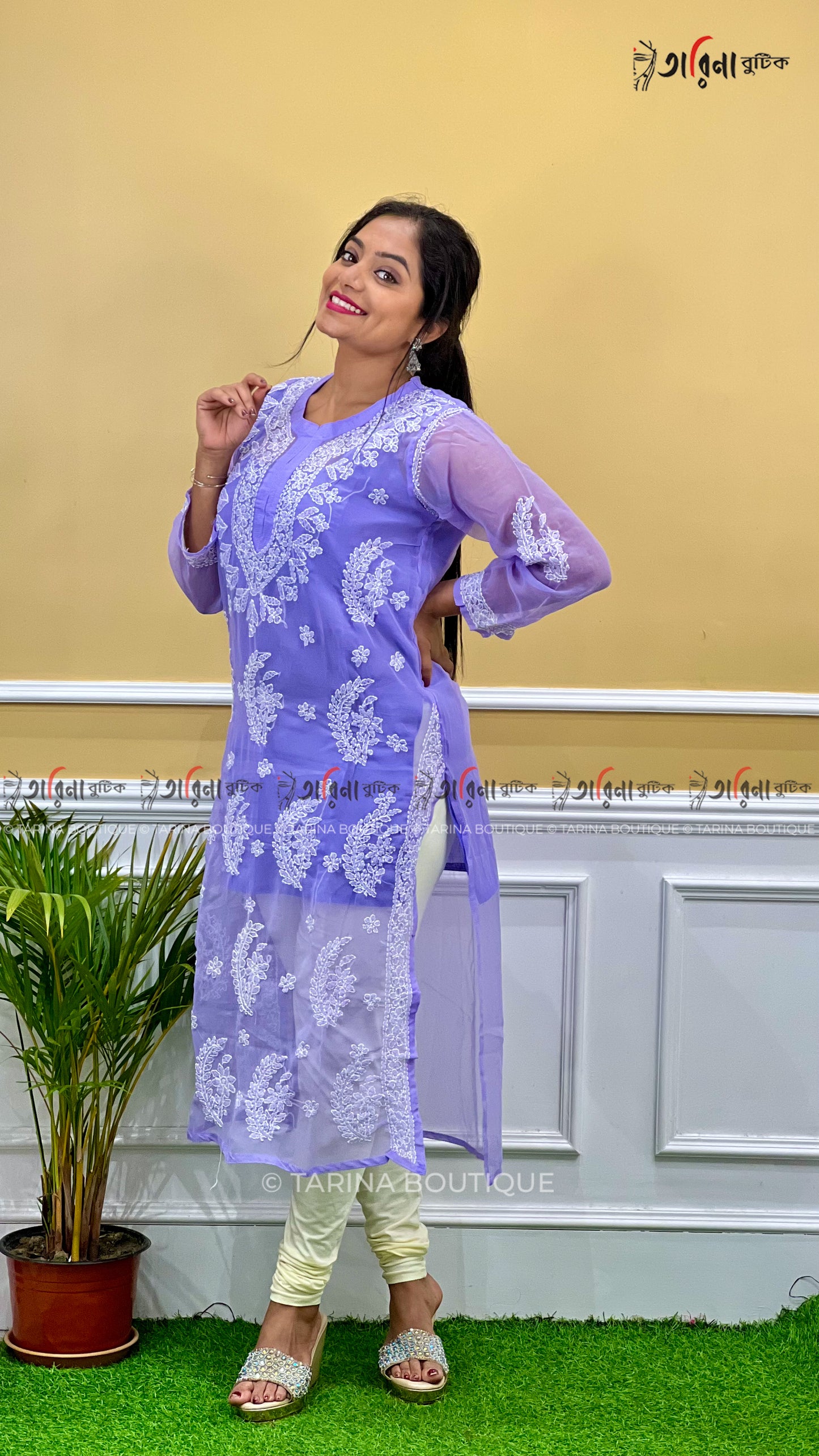 DESIGNER CHIKANKARI KURTI