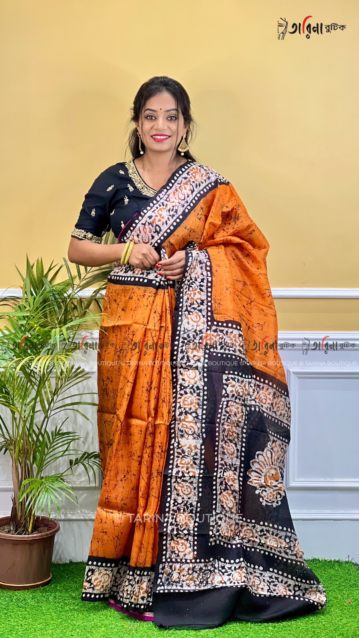 MURSHIDABADI SILK - CRACK BATIK