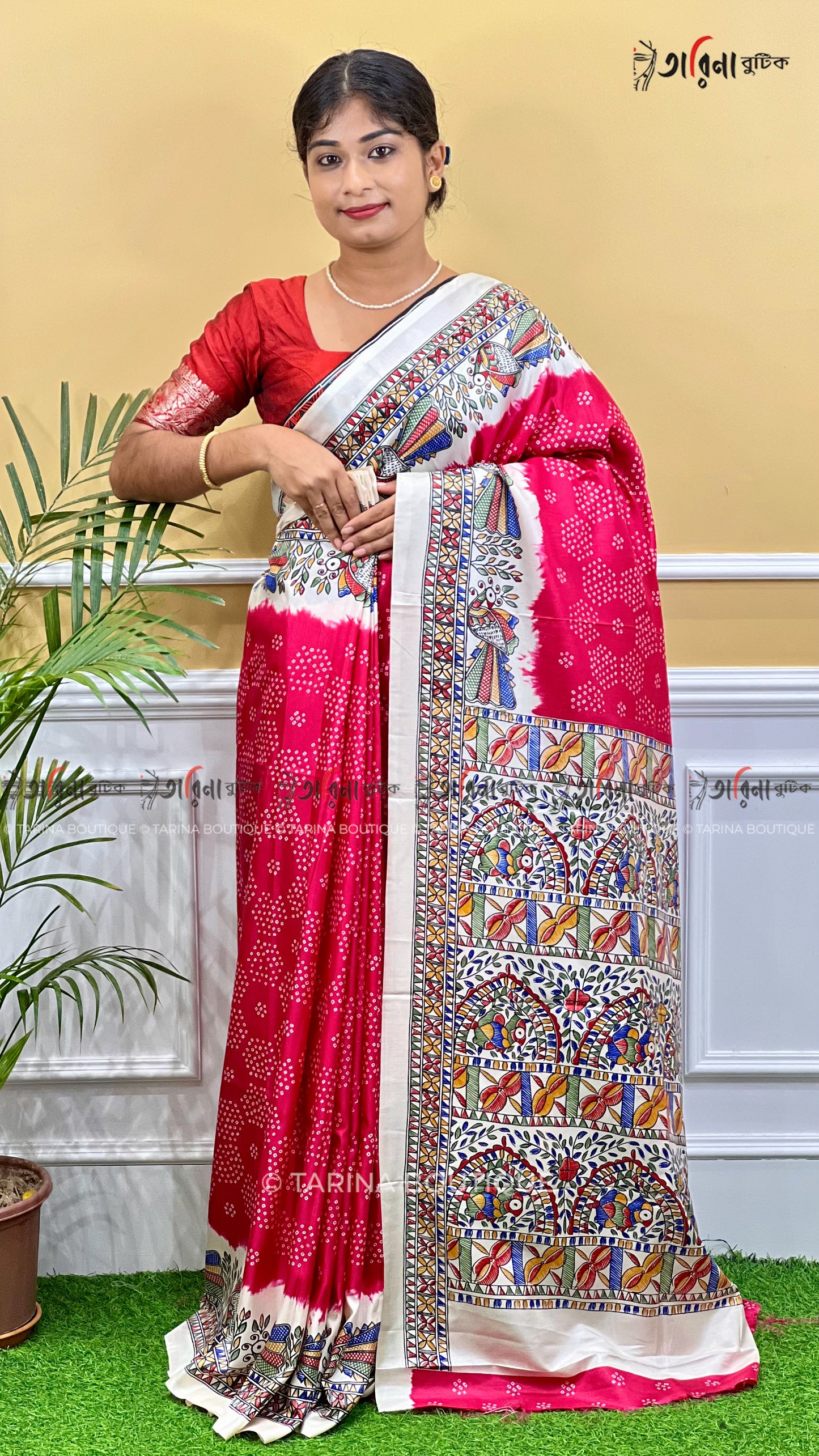 BLOCK SILK - MADHUBANI BAFTA