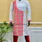 WHITE RED GAMCHA CHECK PANJABI