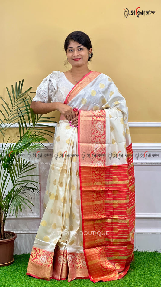RED WHITE - MANIPURI SILK