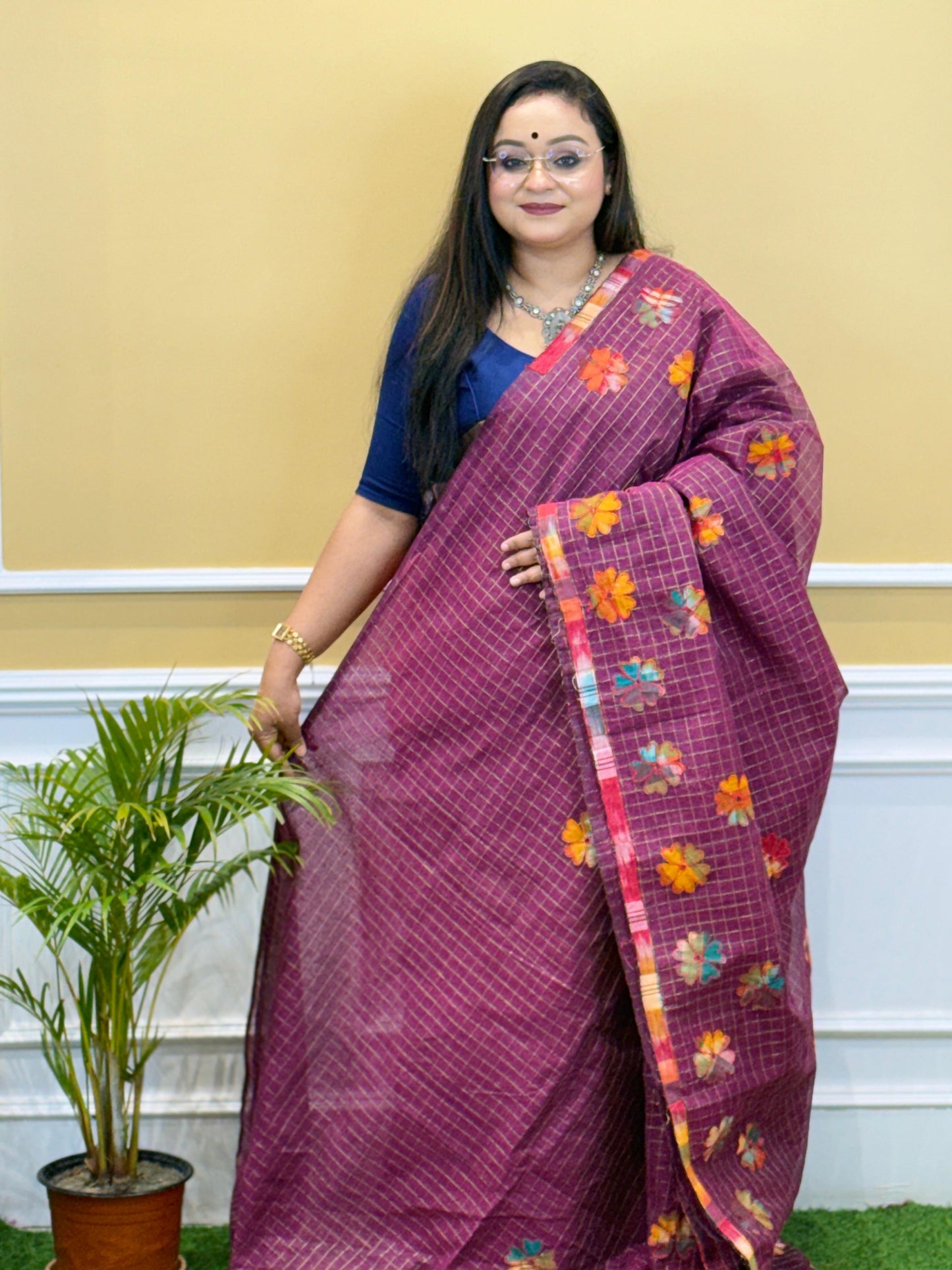 COTTON CHECK APPLIQUE