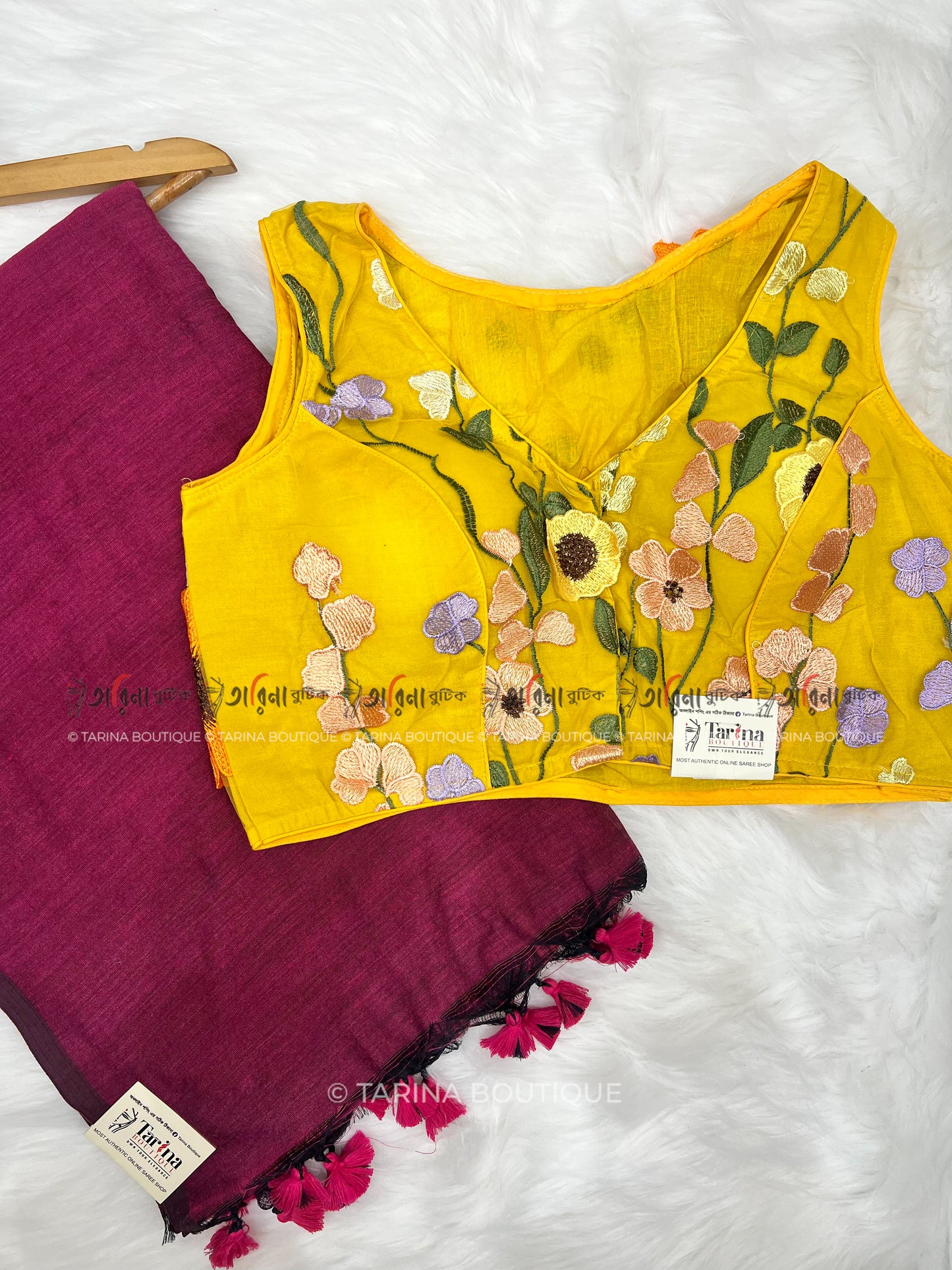 SOLID COTTON & BLOUSE COMBO