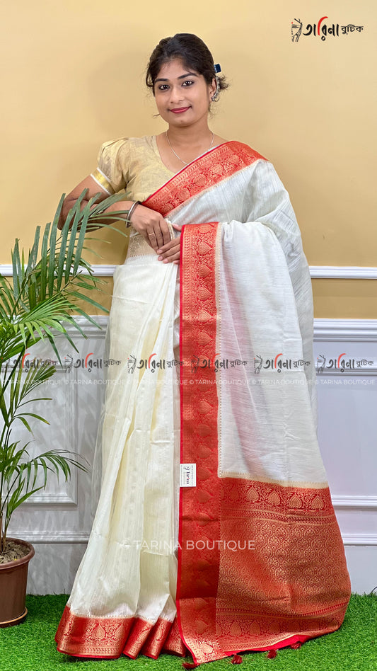 RED WHITE - JUTE MATKA BANARASI