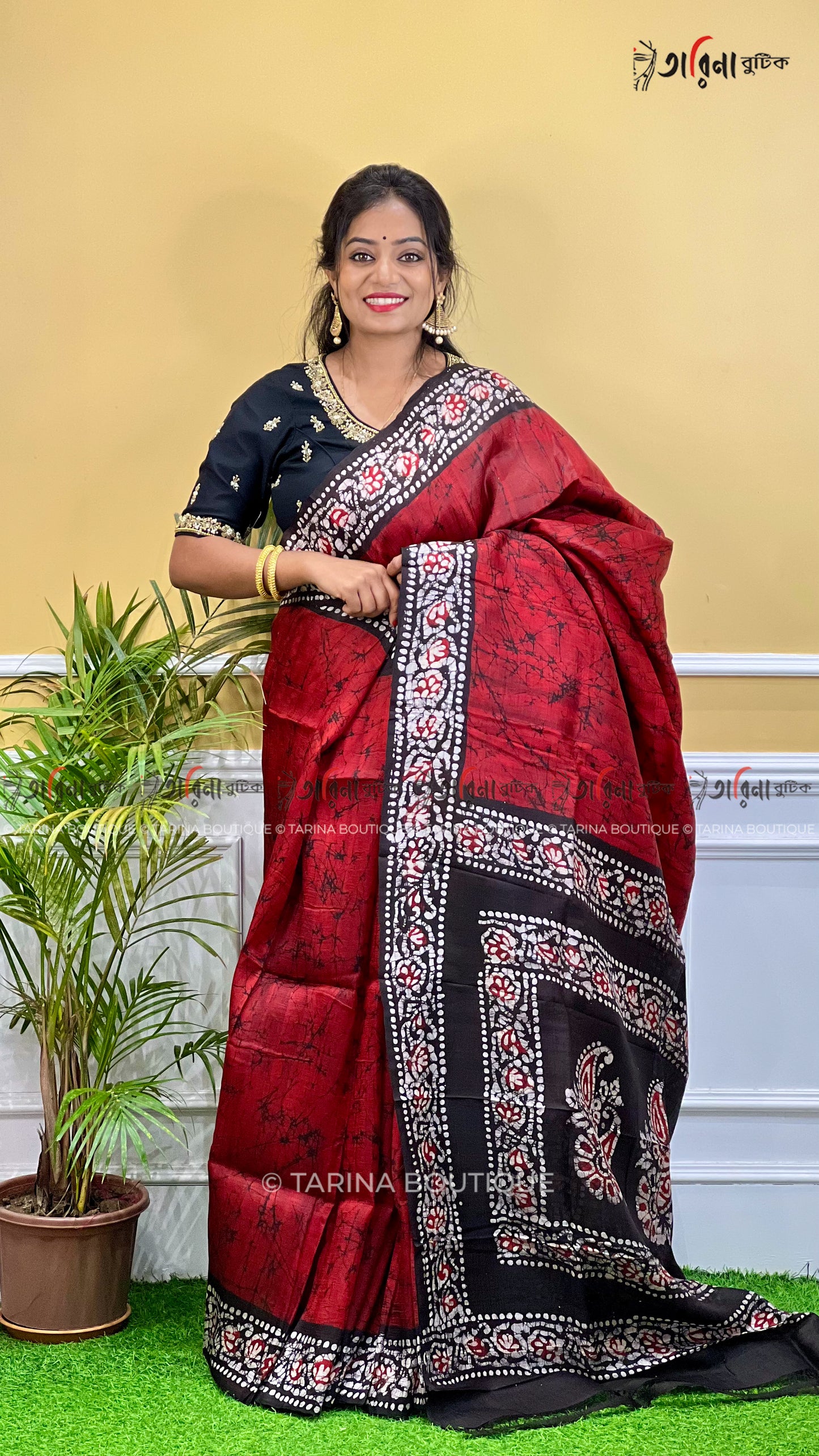 MURSHIDABADI SILK - CRACK BATIK